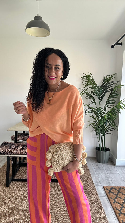 MABLE FRONT CROSS WRAP JUMPER ORANGE 🍊 *New