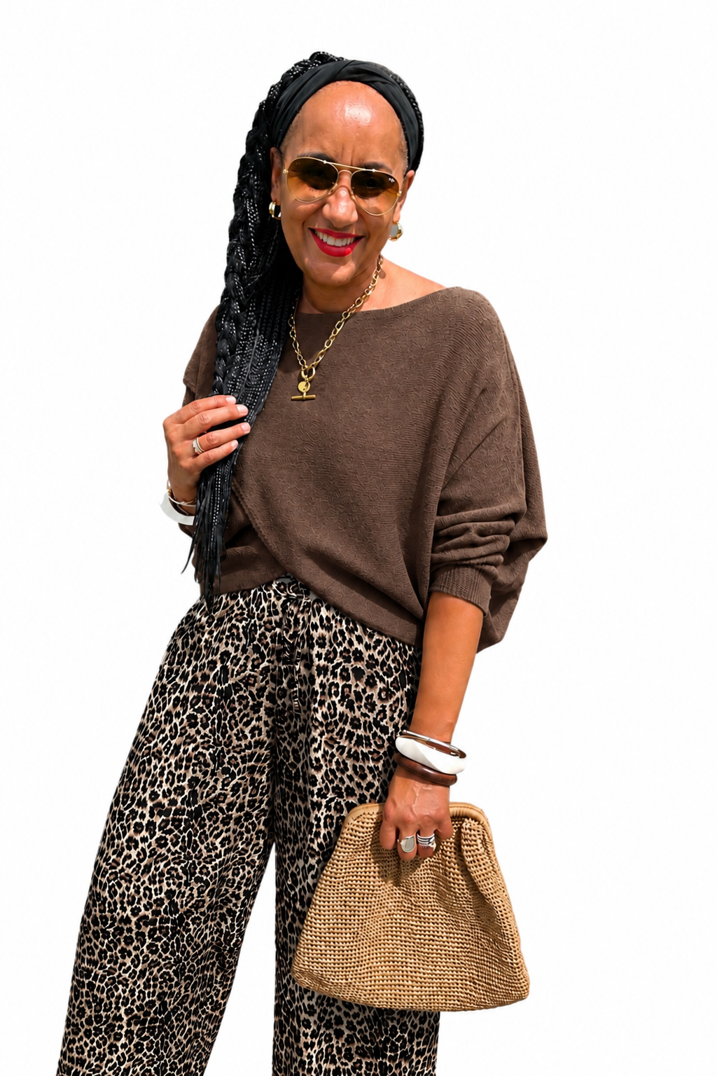 MABLE FRONT CROSS WRAP JUMPER MOCHA *New