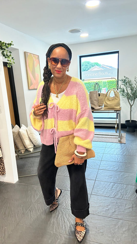 CANDY CARDIGAN CANDY PINK & YELLOW  *New