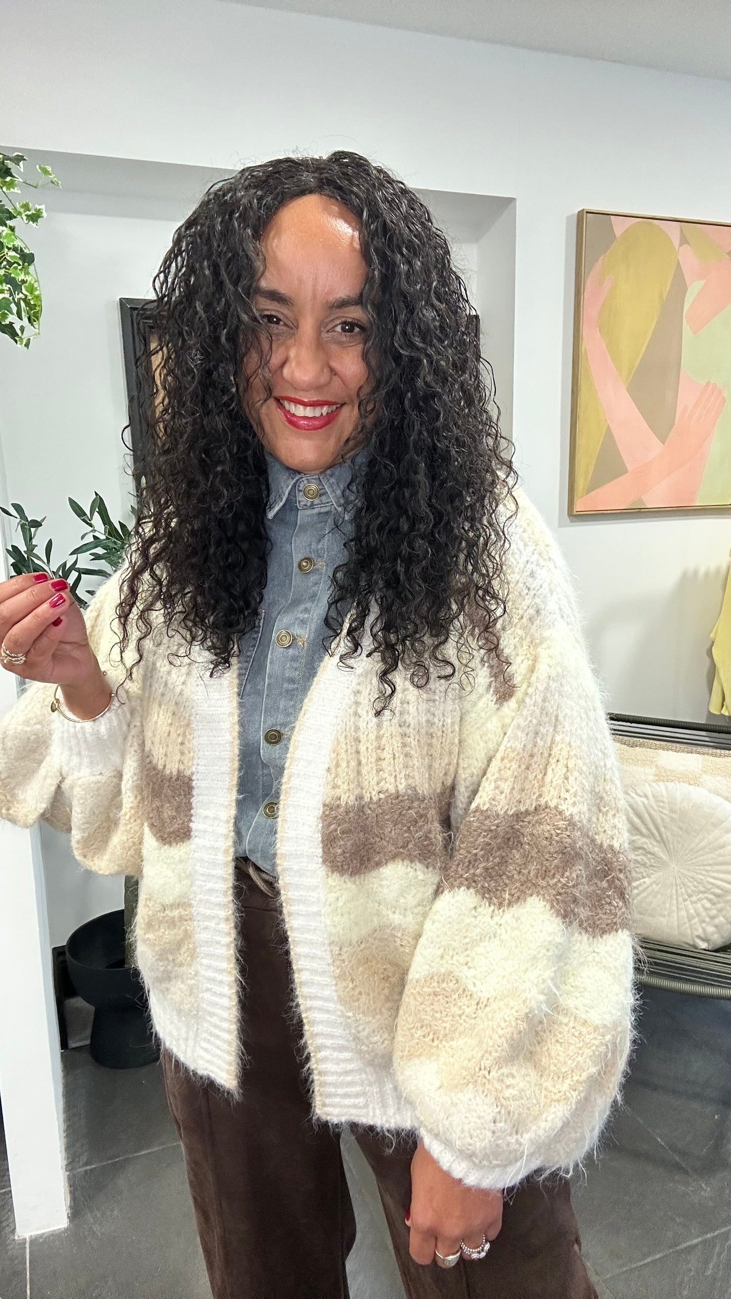 BRI RAINBOW CLOUD CARDIGAN VANILLA LATTE *New