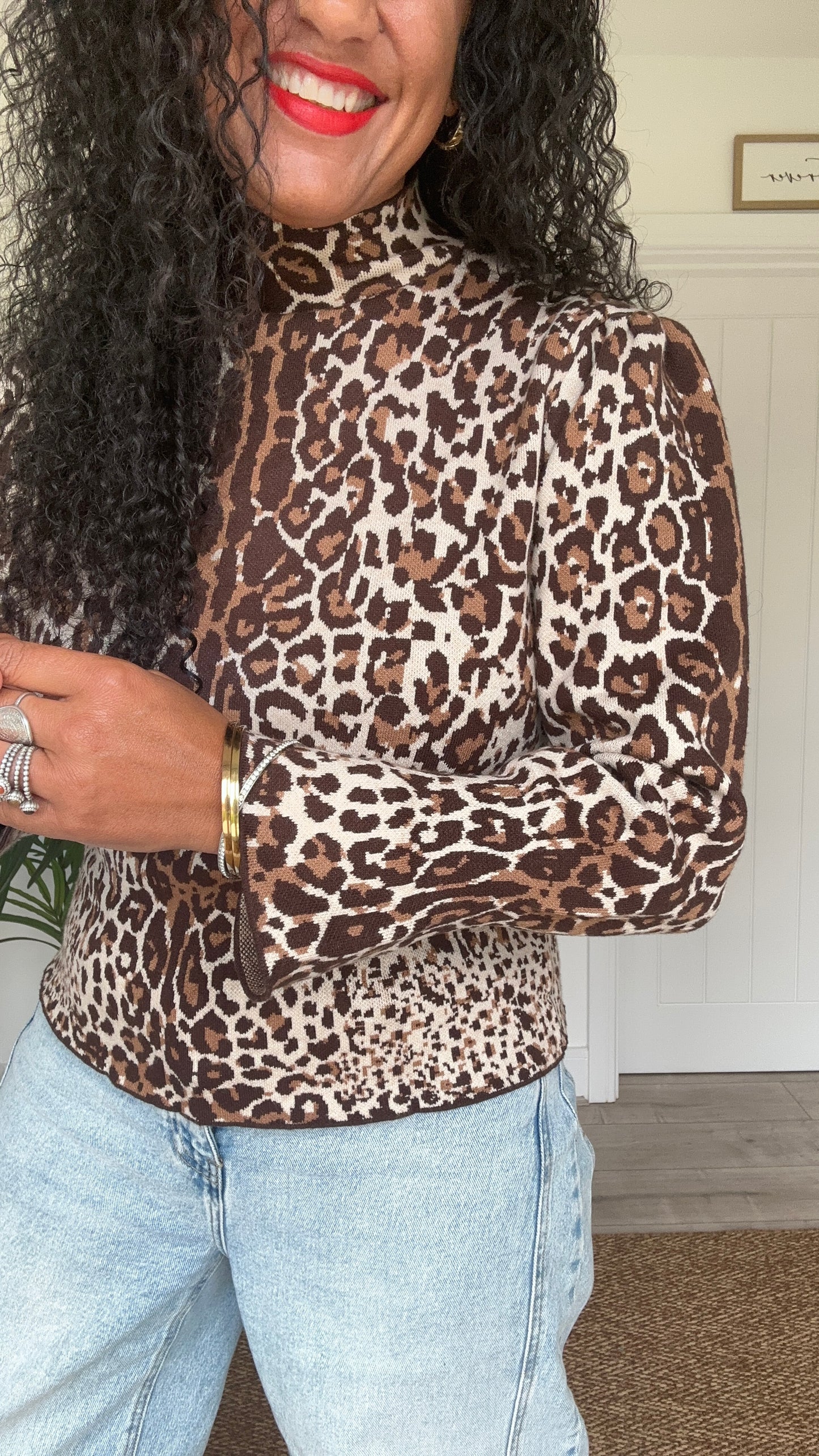 FIA LEOPARD TULIP KNITWEAR TOP *New