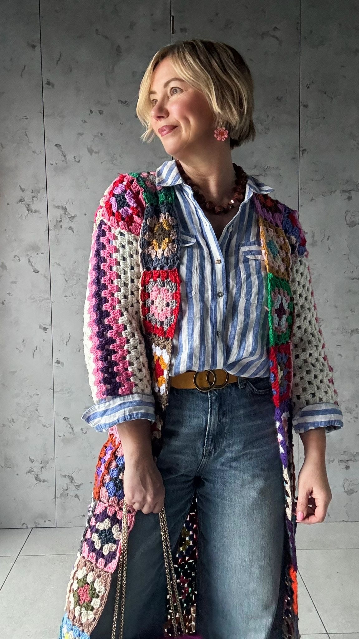 GLADIS HANDMADE CROCHET CARDIGAN *New