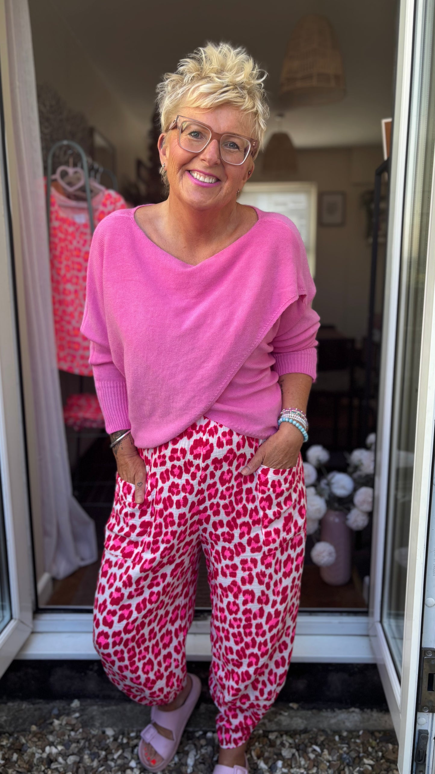 MABLE FRONT CROSS WRAP JUMPER PINK *New