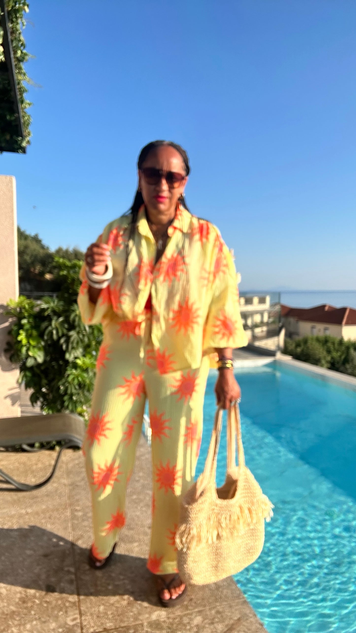 SALE SUNBURST SHIRT LEMON & ORANGE SUNBURST