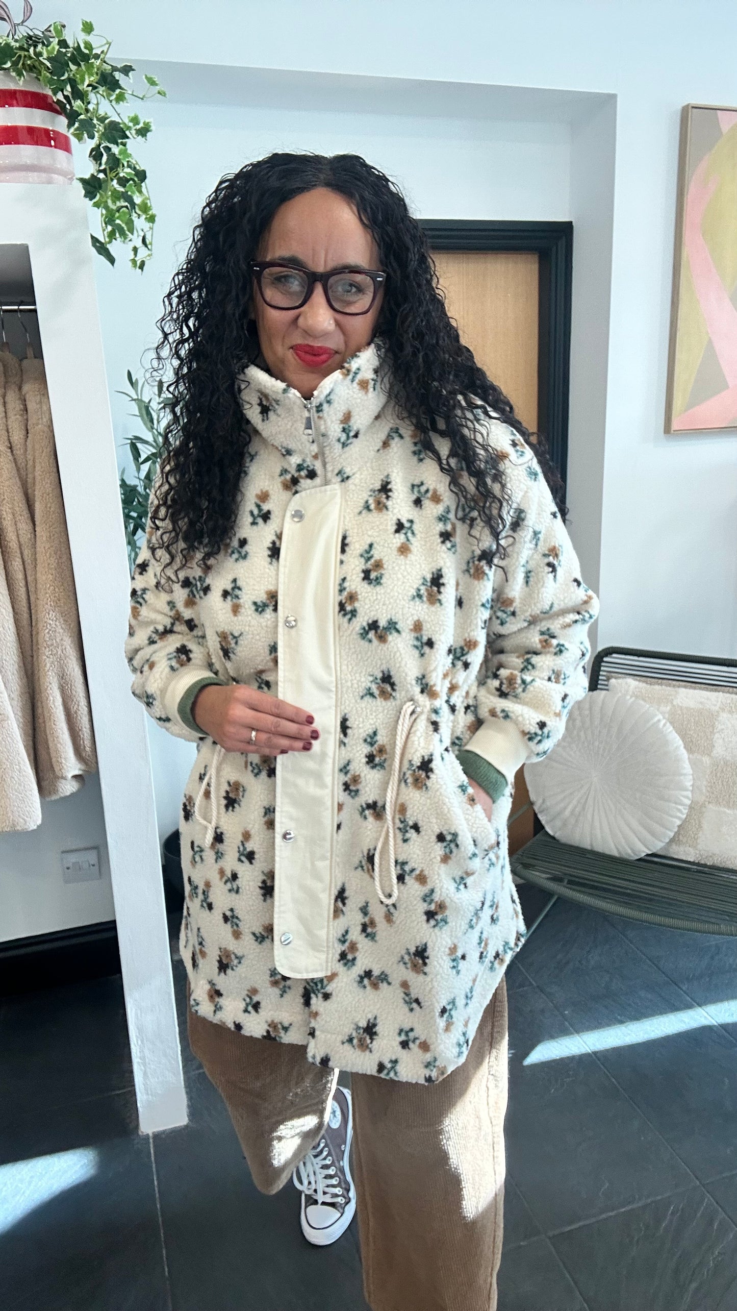 KENDAL TEDDY PARKA FLORAL & CREAM *New