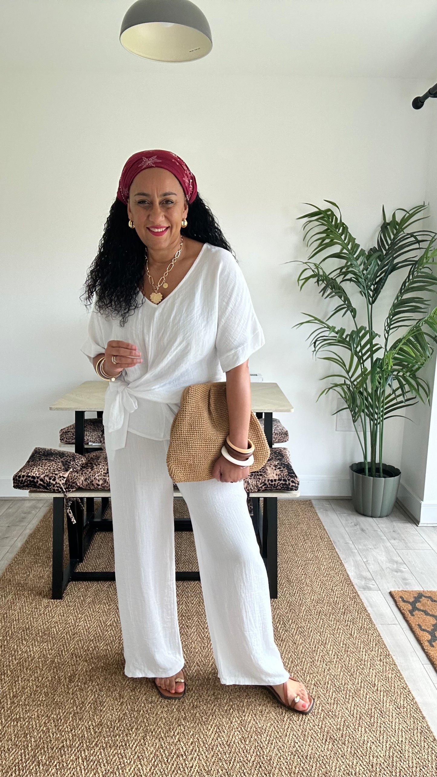 SAHARA SIDE KNOT WRAP TOP WHITE *New