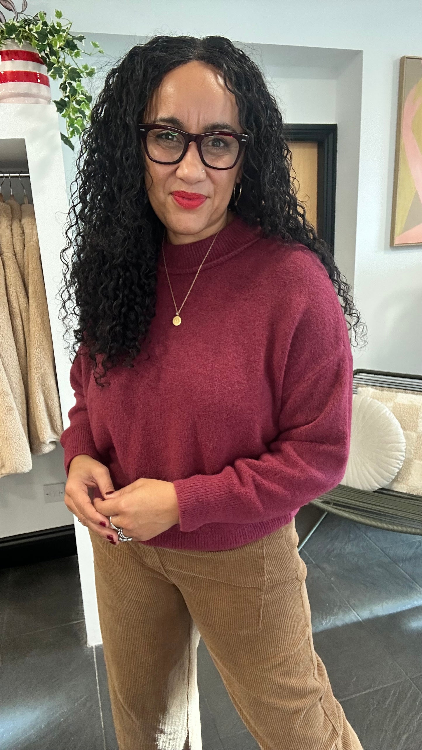 KESWICK ROUND NECK JUMPER MULBERRY *New