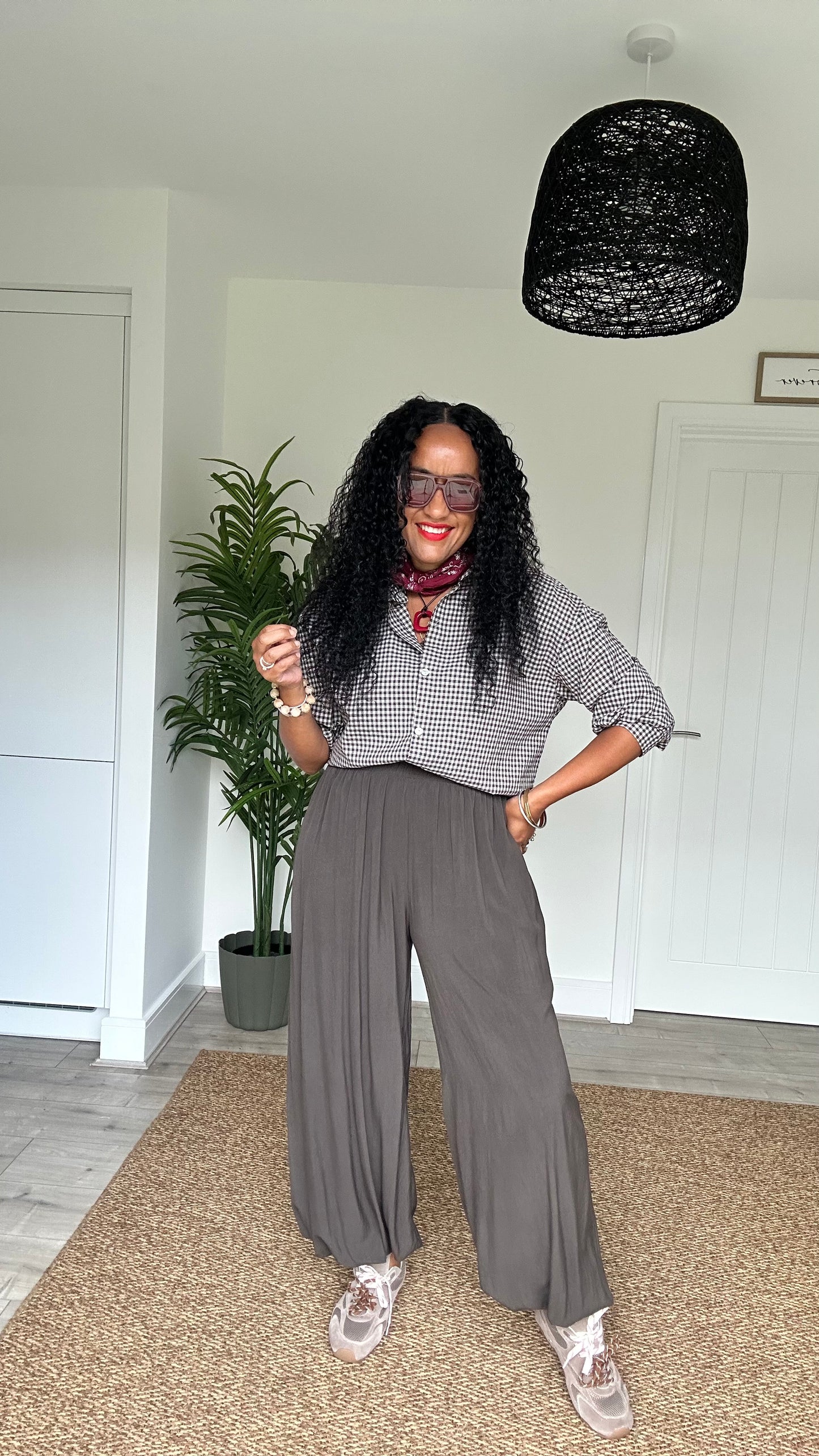 KYNDALL BALLOON TROUSERS BROWN *New