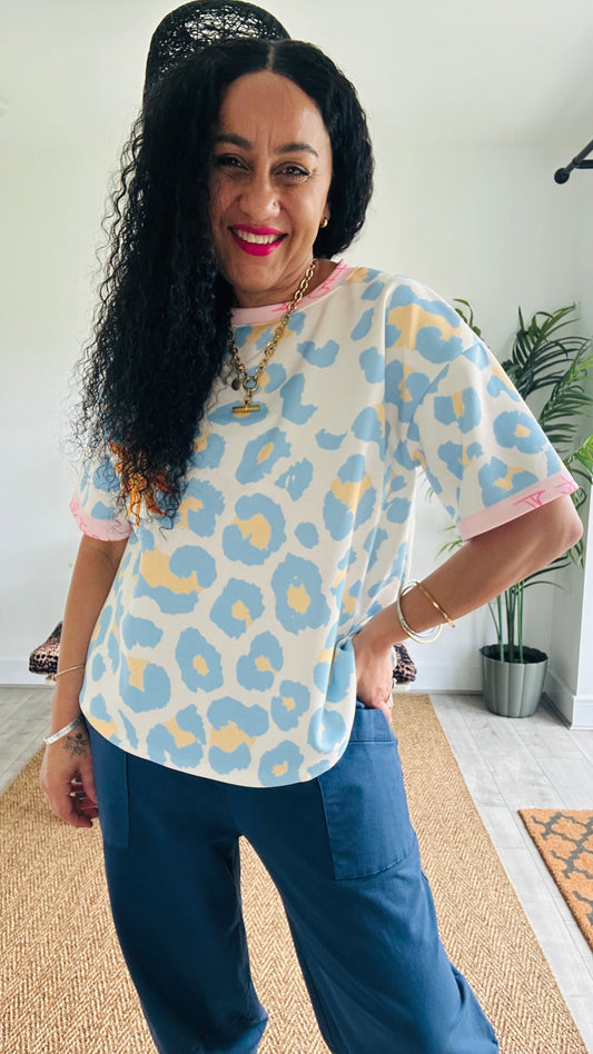 SONNY LEOPARD T SHIRT BLUE *New