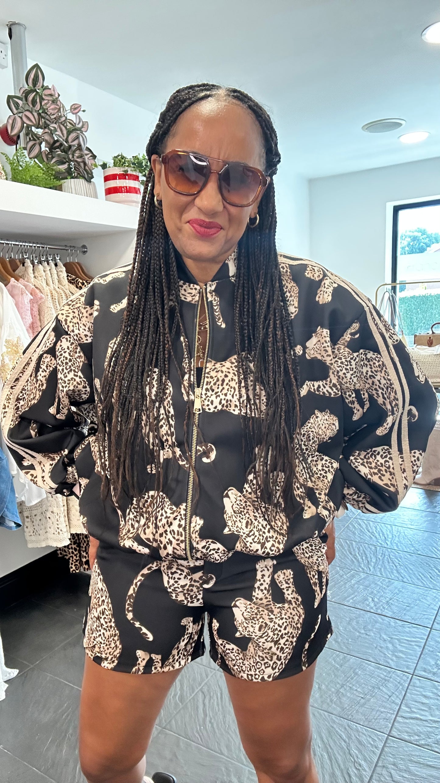 ERICA LEOPARD COORD BLACK *New