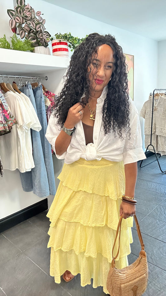 RIO BANDEAU TEIRED SKIRT OR BANDEAU DRESS LEMON 🍋 *New