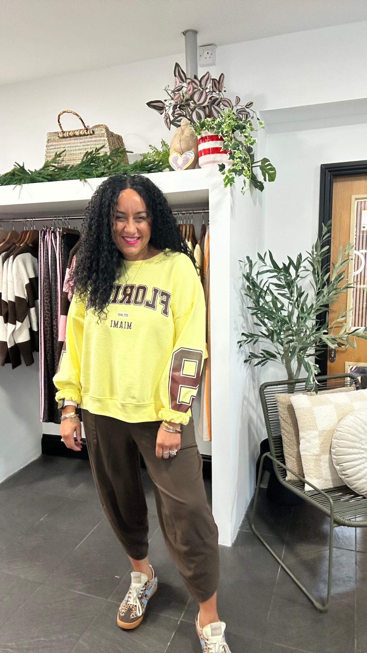 FLORIDA VARSITY SLOGAN SWEATSHIRT YELLOW *New