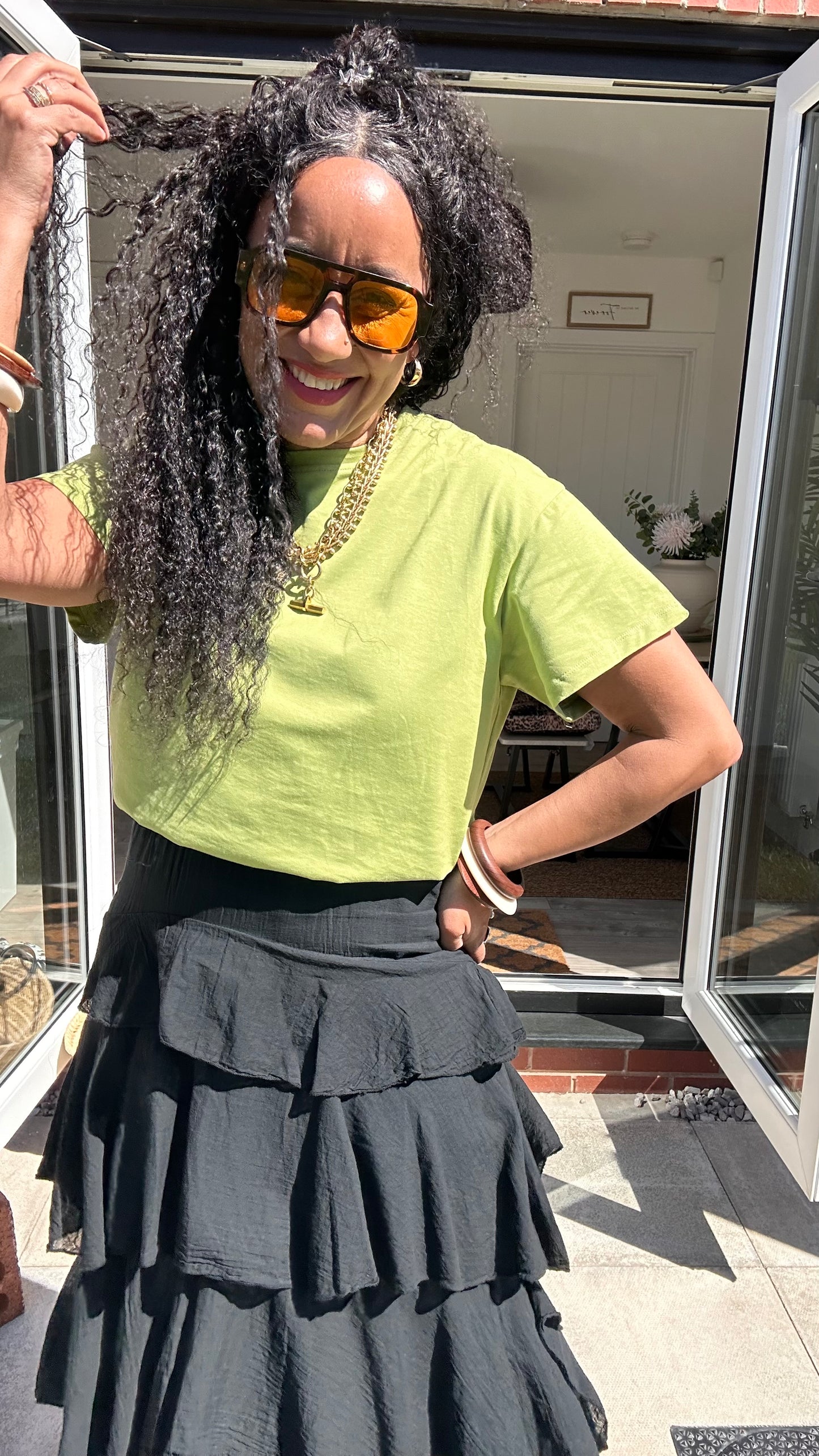 BUBBLE HEM T SHIRT KIWI GREEN *New