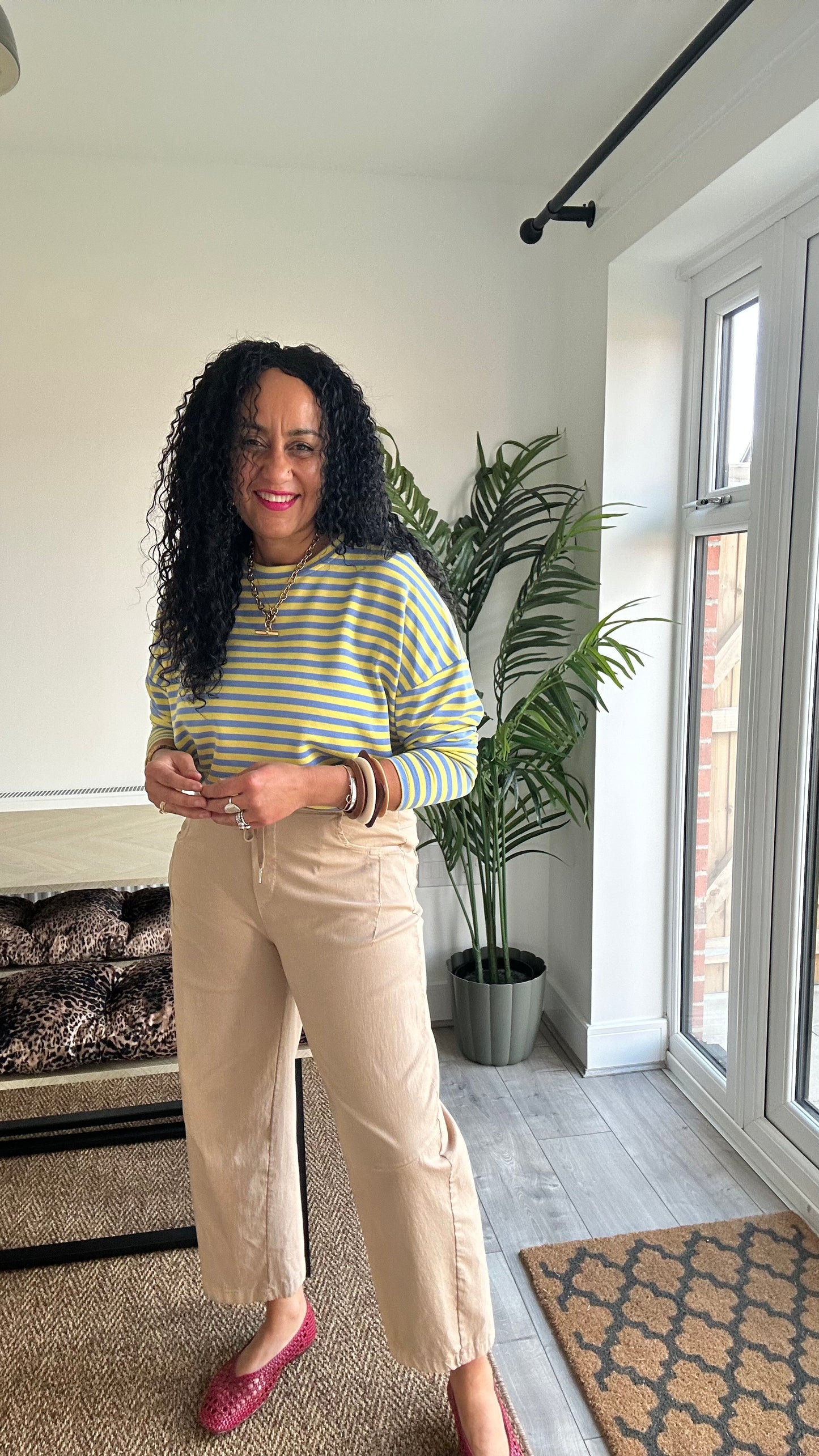 BRETON STRIPE LONG SLEEVED TOP YELLOW & BLUE *New