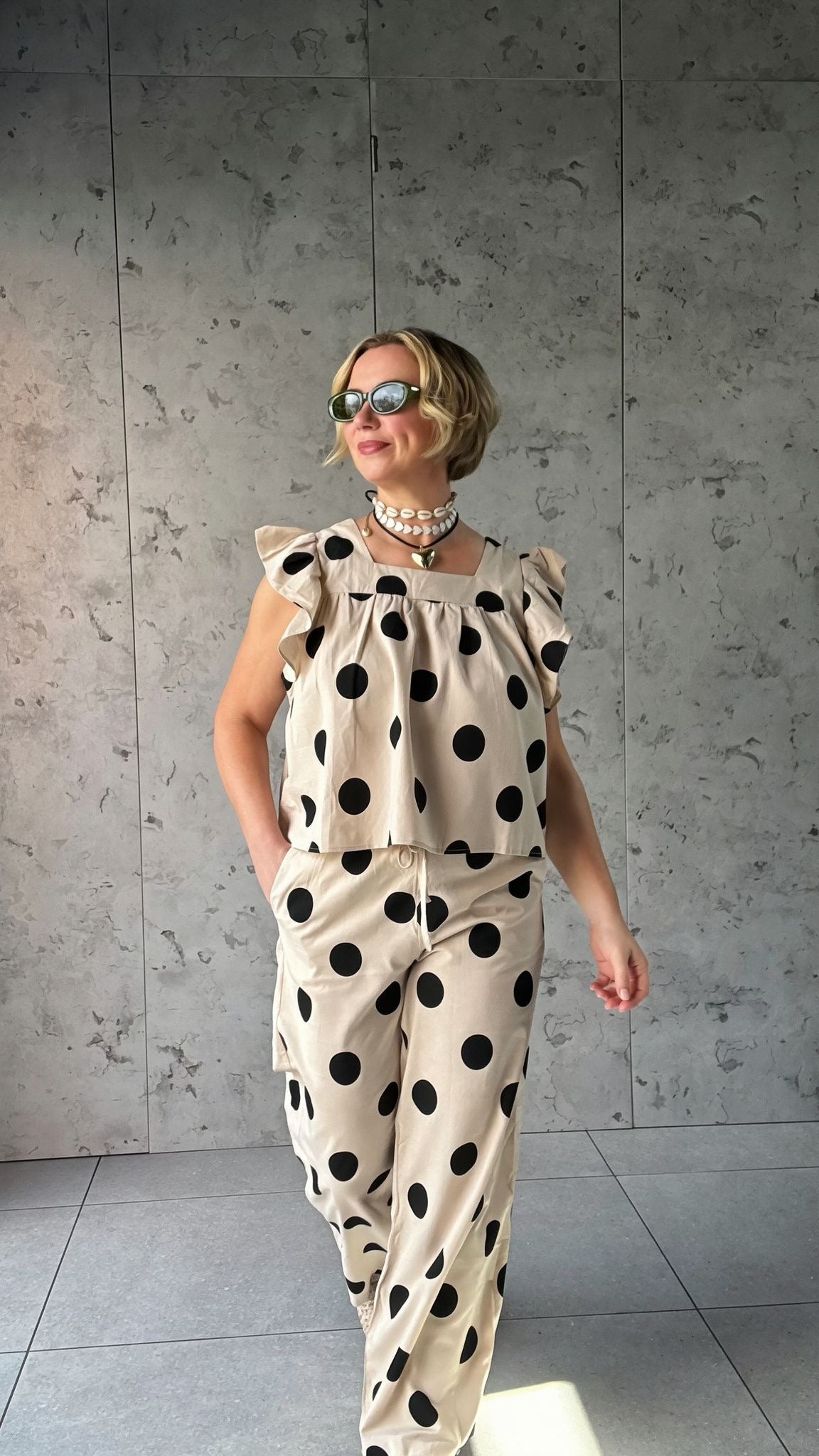 SALE POLKA DOT FRILL TOP