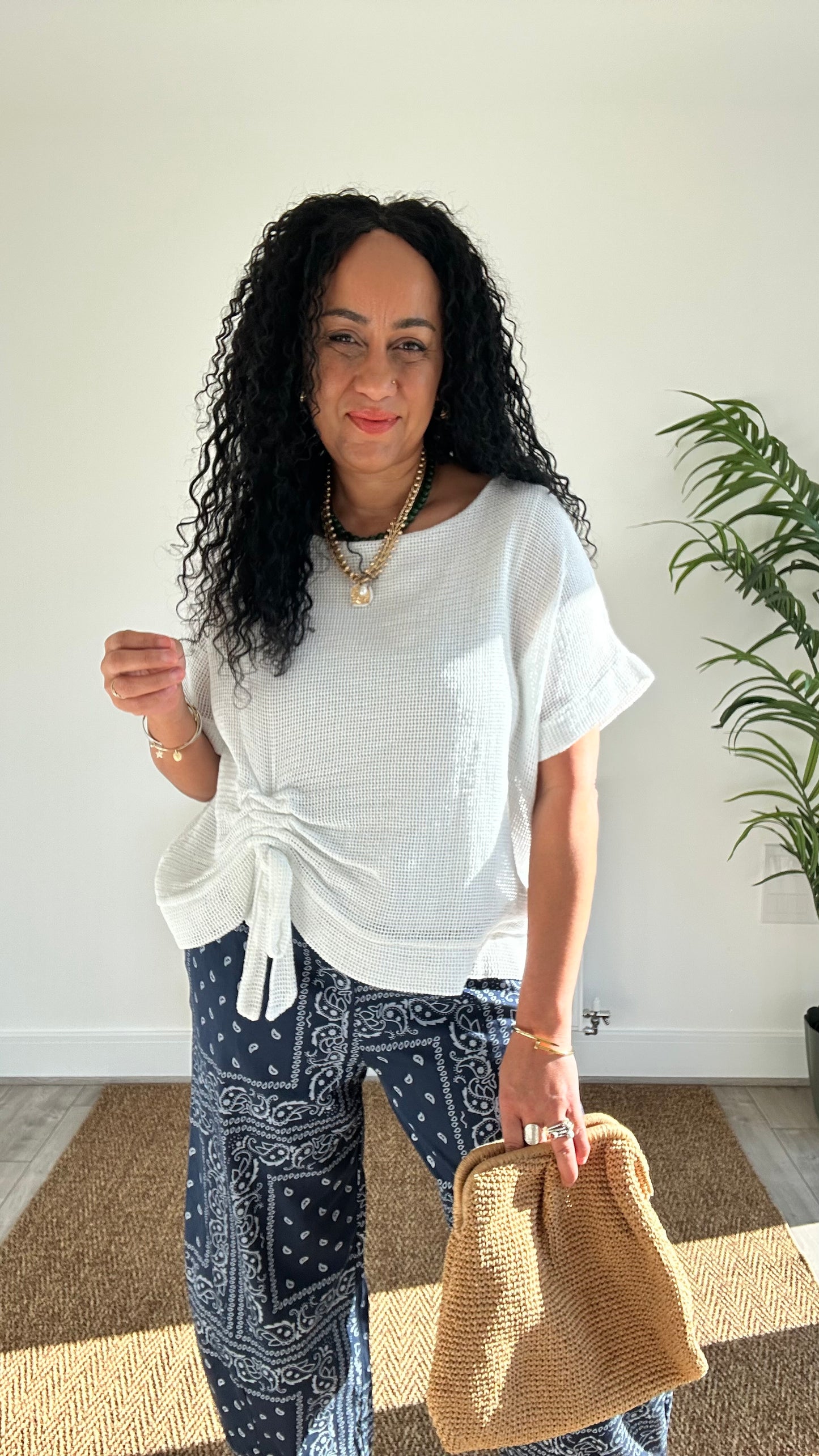DERBY WAFFLE SAMMIE TOPS WHITE *New