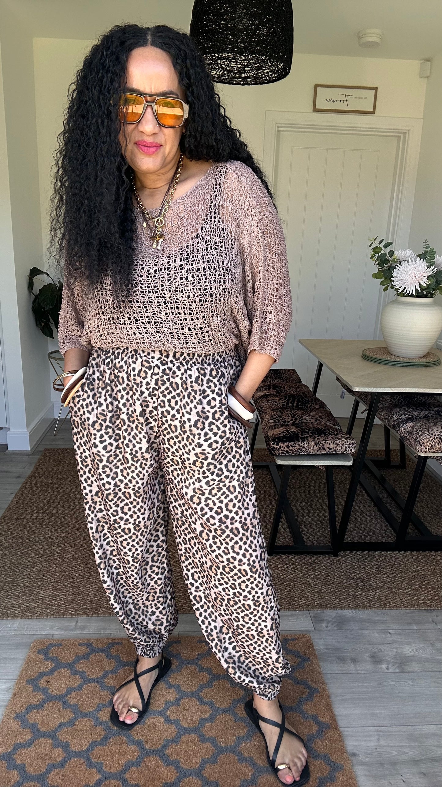 ABI LEOPARD PRINT BALLOON TROUSERS *New