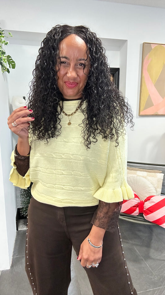 GABEL MABLE FRILL TOP LEMON *New