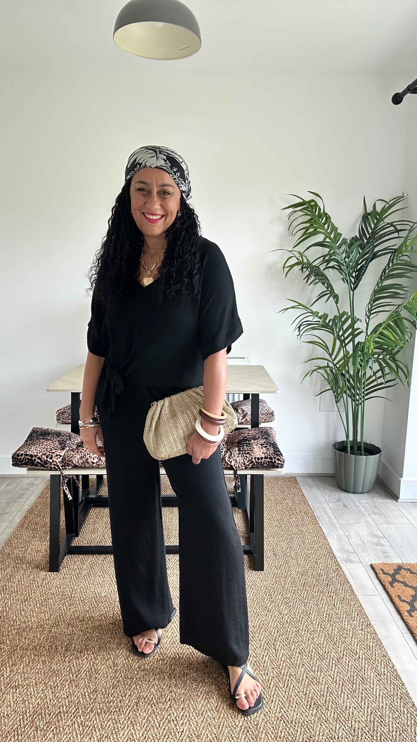 SAHARA RELAXED TROUSERS BLACK * New