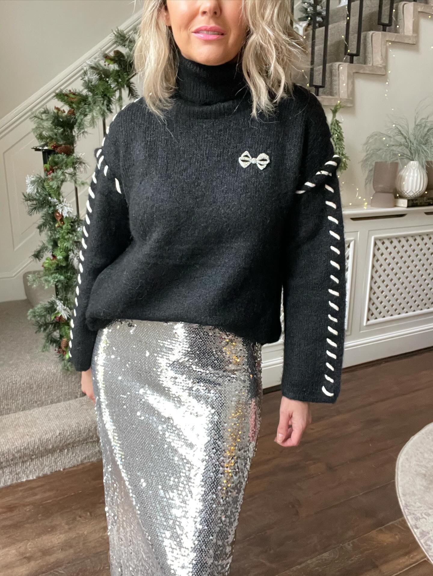 Silver hot sale sequin sweater