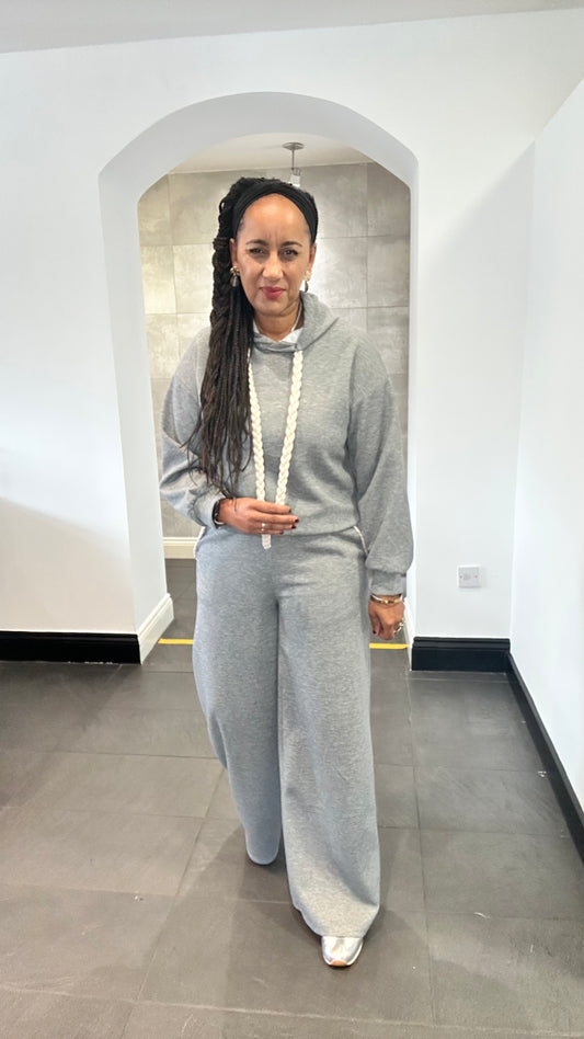HAYLEY HOODIE & JOGEER BOTTOM COORD SET GREY *New