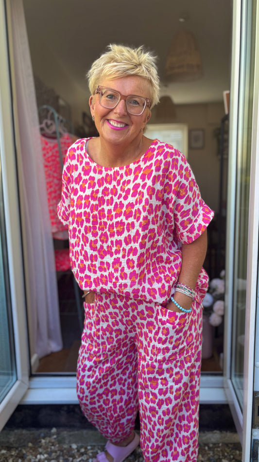 FRUITELLA LEOPARD T SHIRT FUSHIA LEOPARD *New