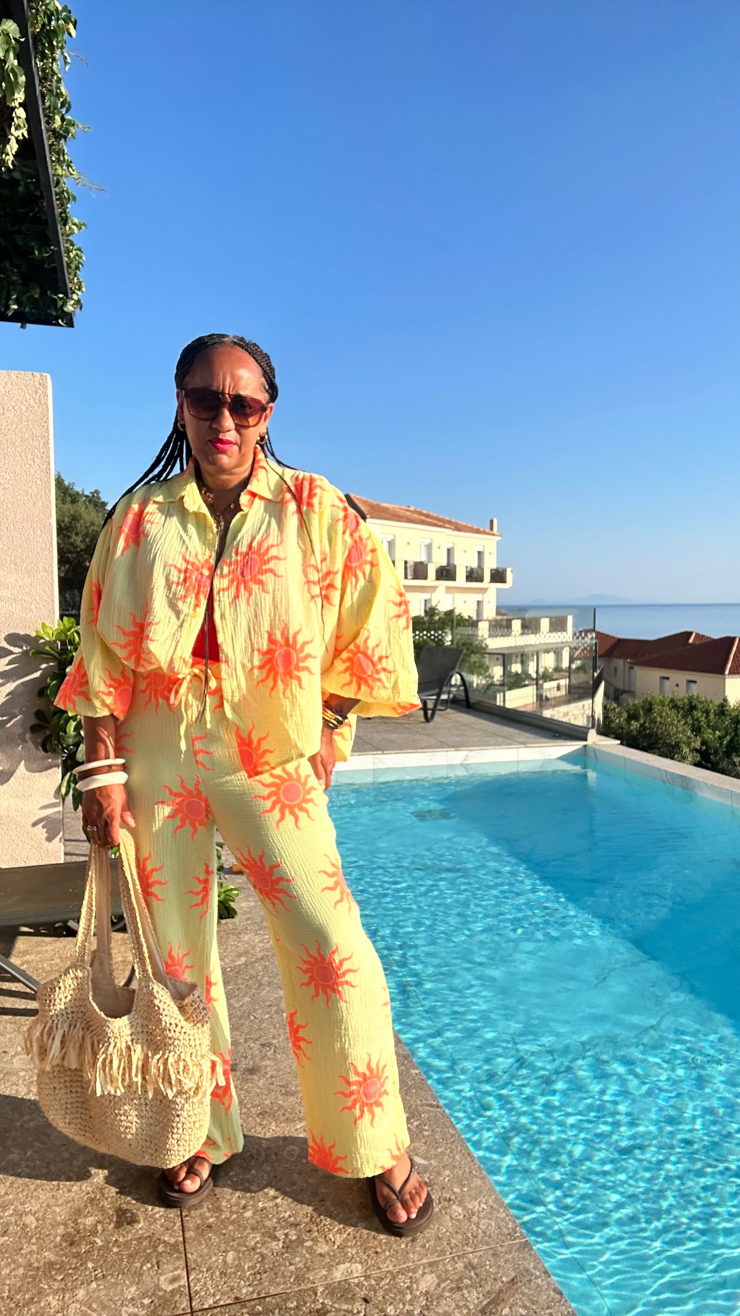 SALE SUNBURST SHIRT LEMON & ORANGE SUNBURST