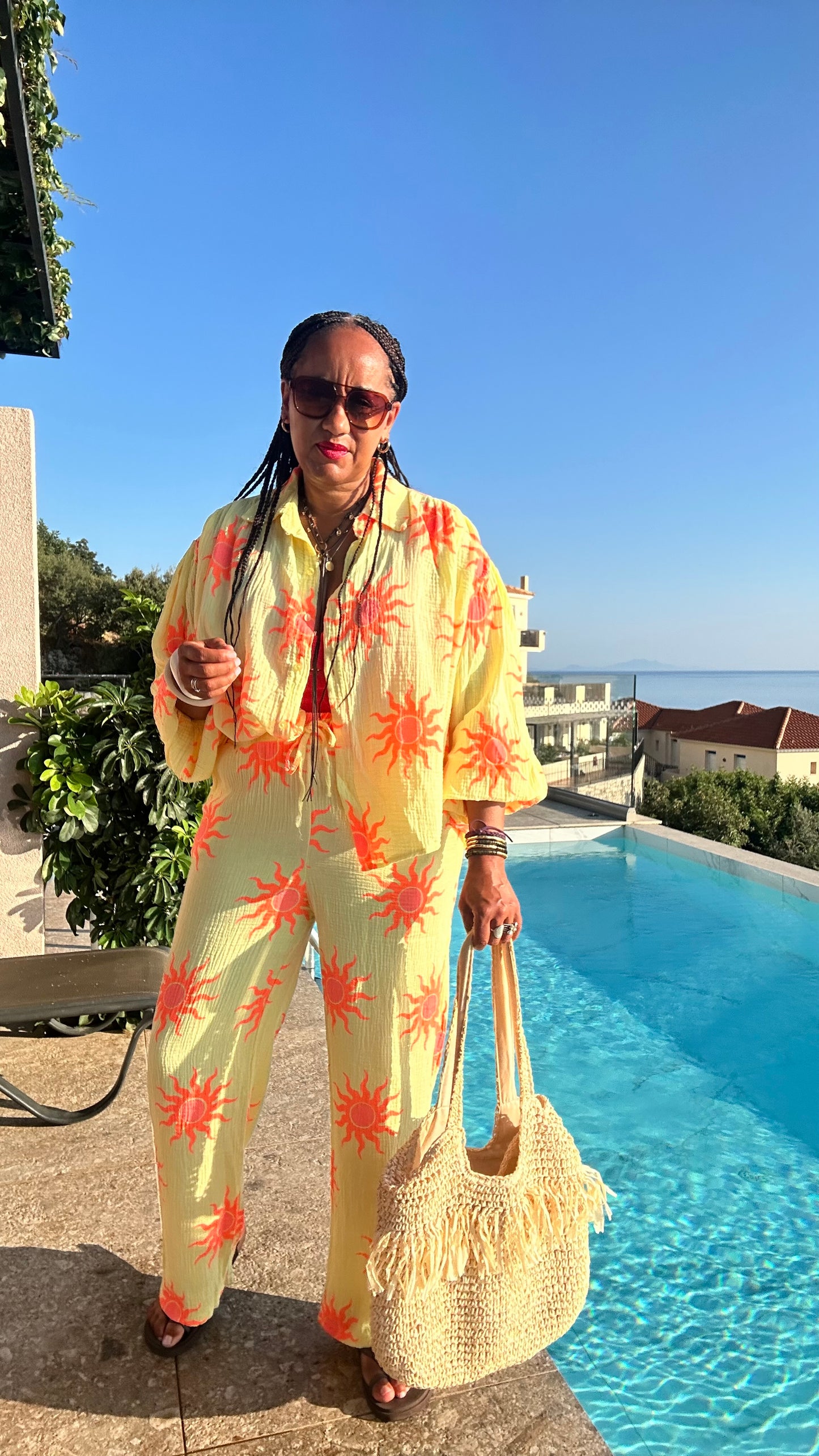 SALE SUNBURST SHIRT LEMON & ORANGE SUNBURST