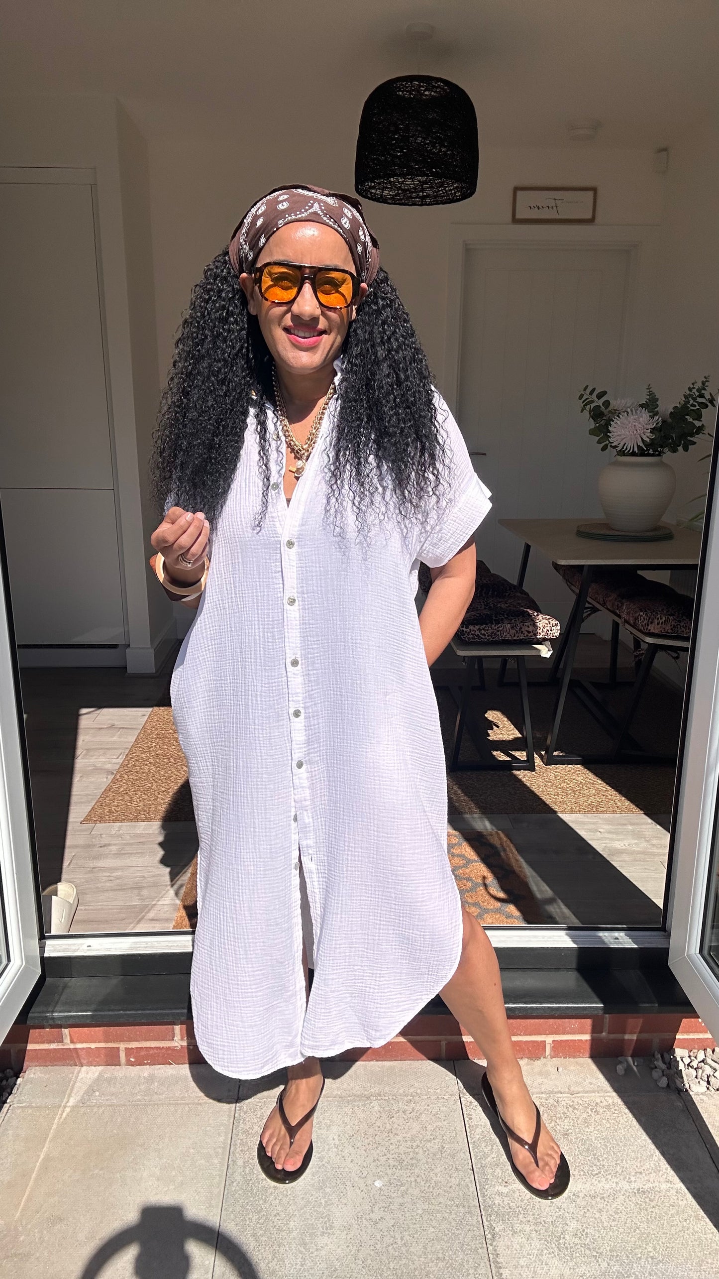 TAYO CHEESECLOTH SHIRT DRESS WHITE *New