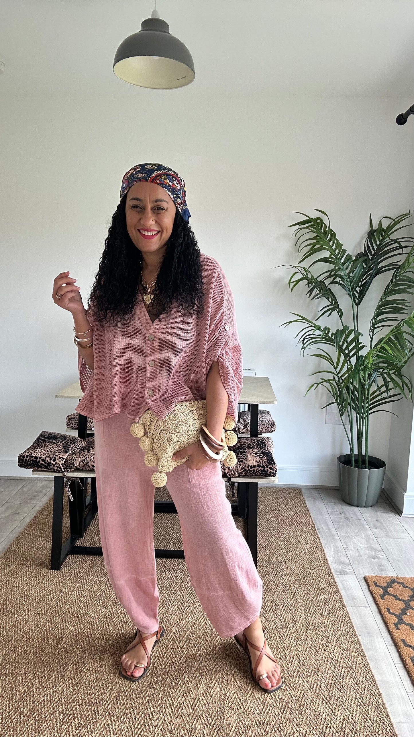 DERBY BARREL LEG TROUSERS SALMON PINK *New