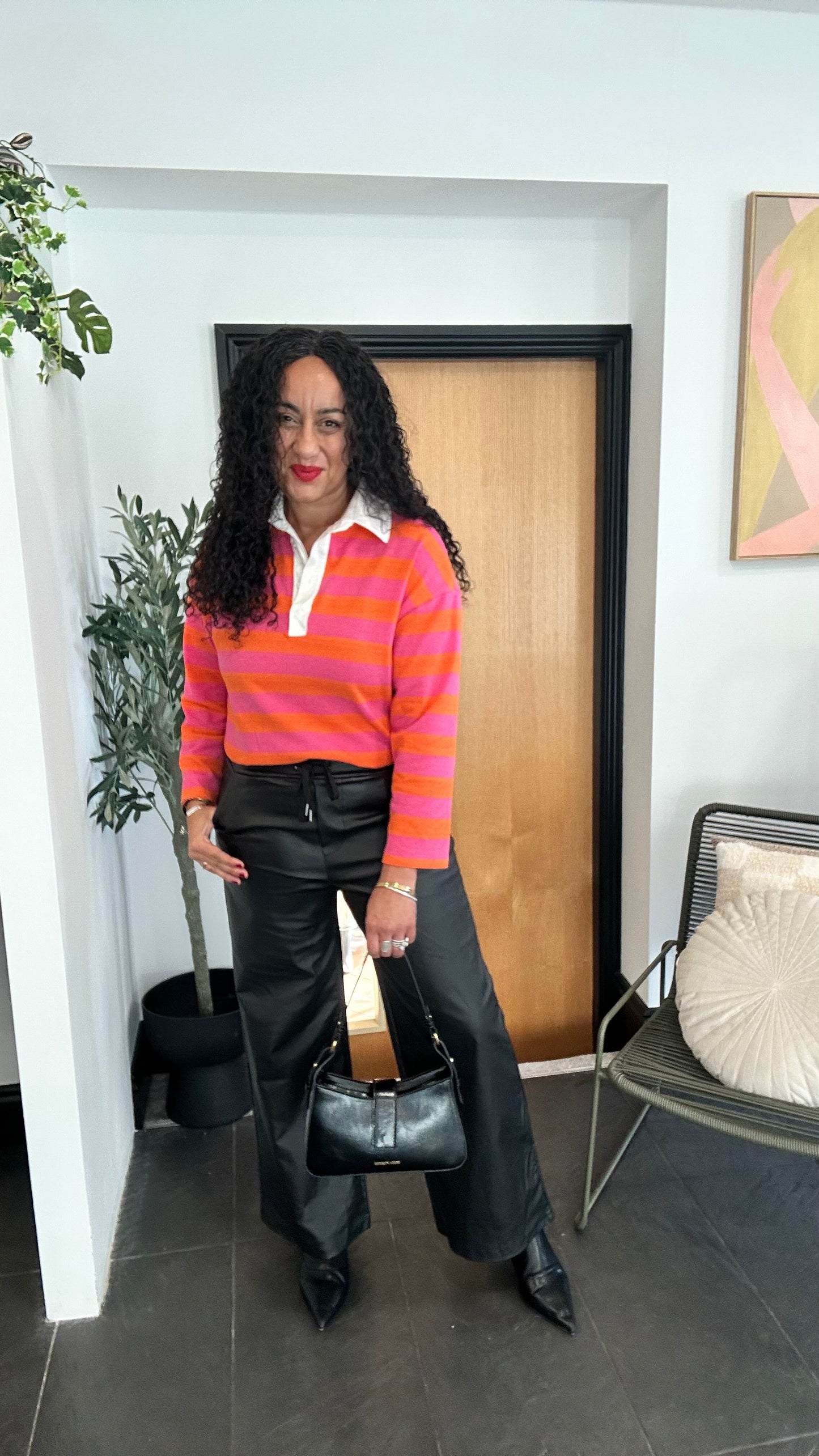 MORGAN FAUX LEATHER TROUSERS BLACK *New