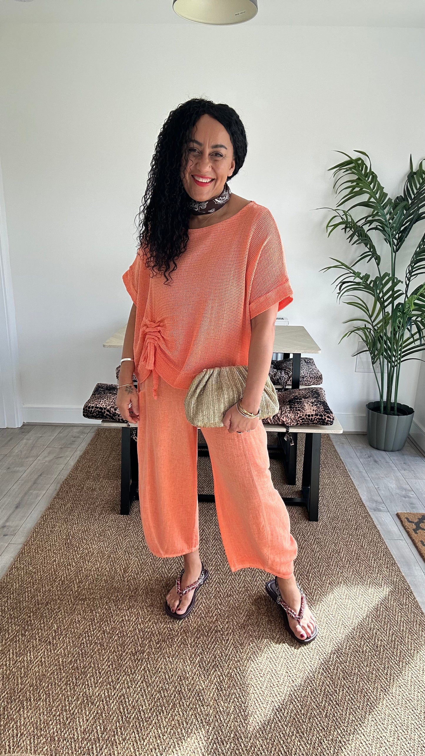 DERBY WAFFLE SAMMIE TOPS ORANGE *New