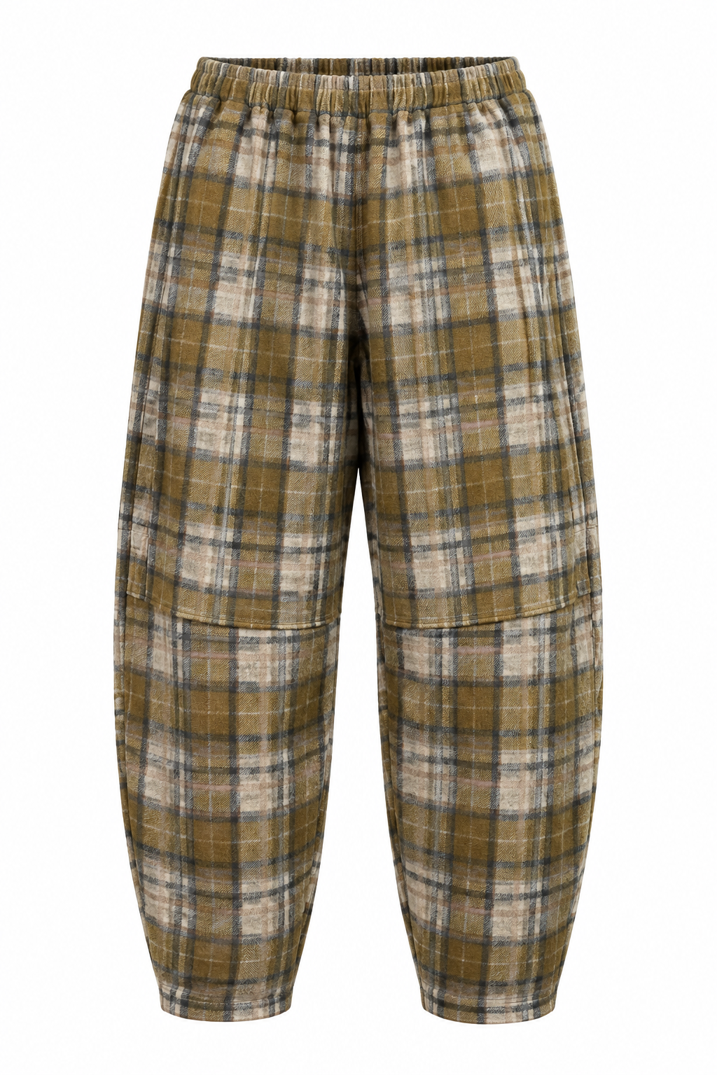 COSIMA PLAID TROUSERS OLIVE *New