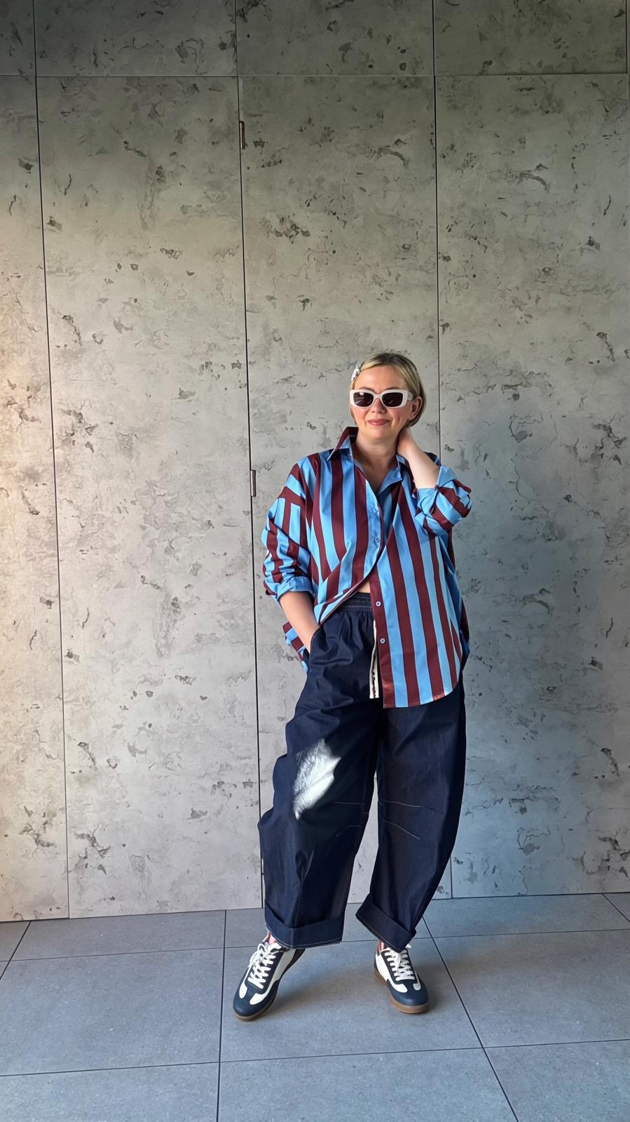 BLUE & BURGUNDY STRIPE SHIRT *New