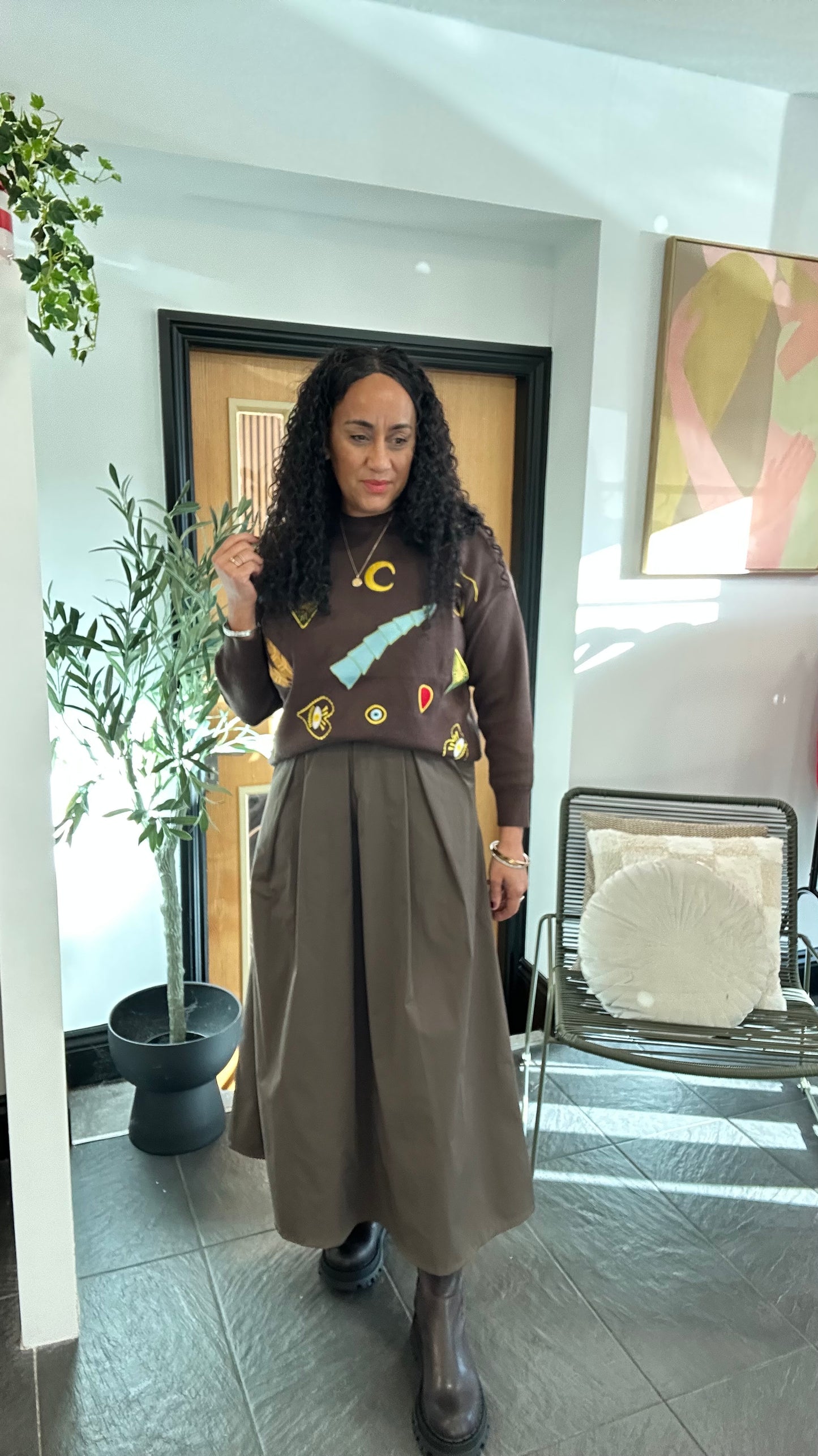 CIRCLE SKIRTS BROWN *New