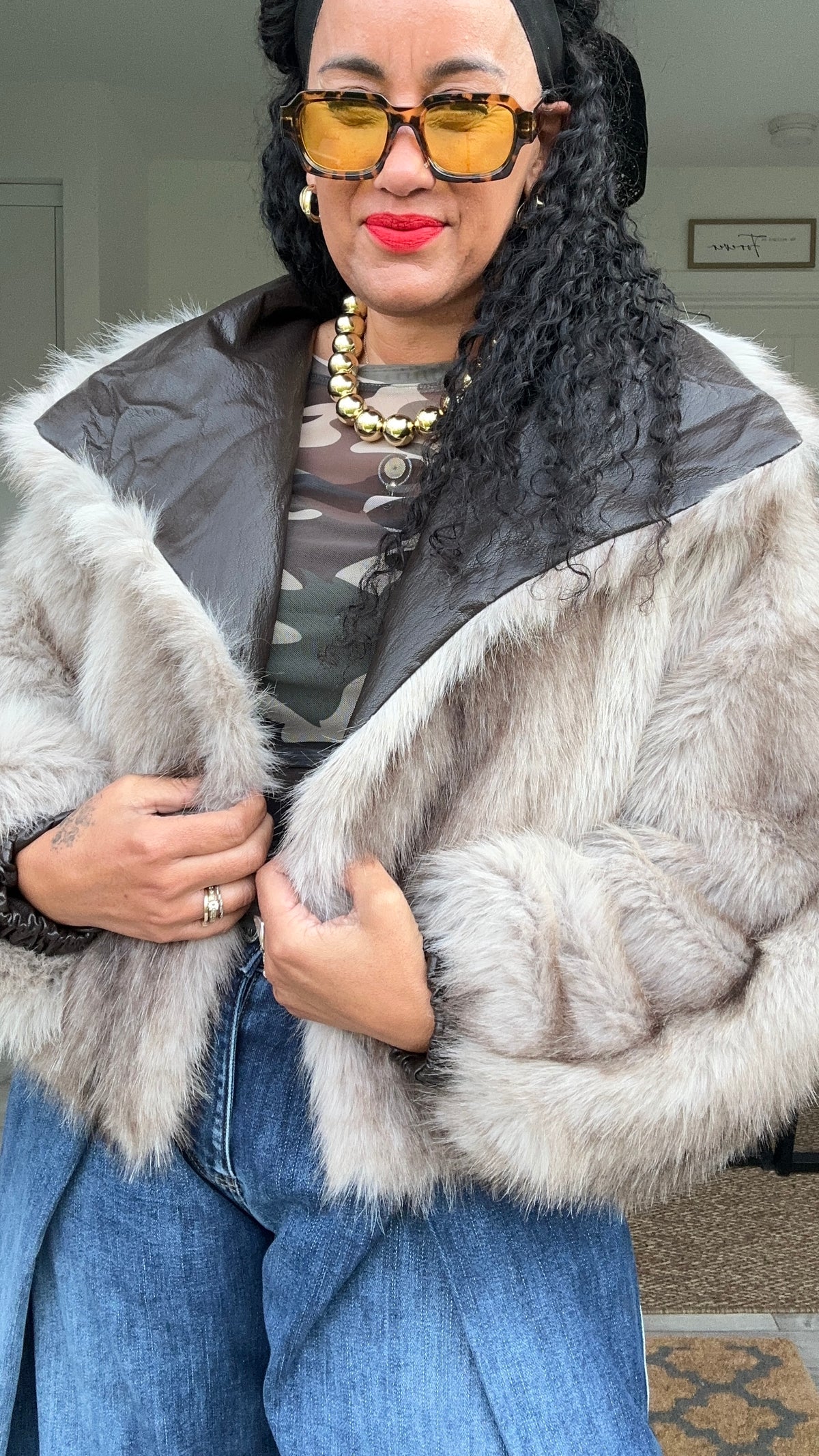 LYNX REVERSIBLE FAUX FUR JACKET *New