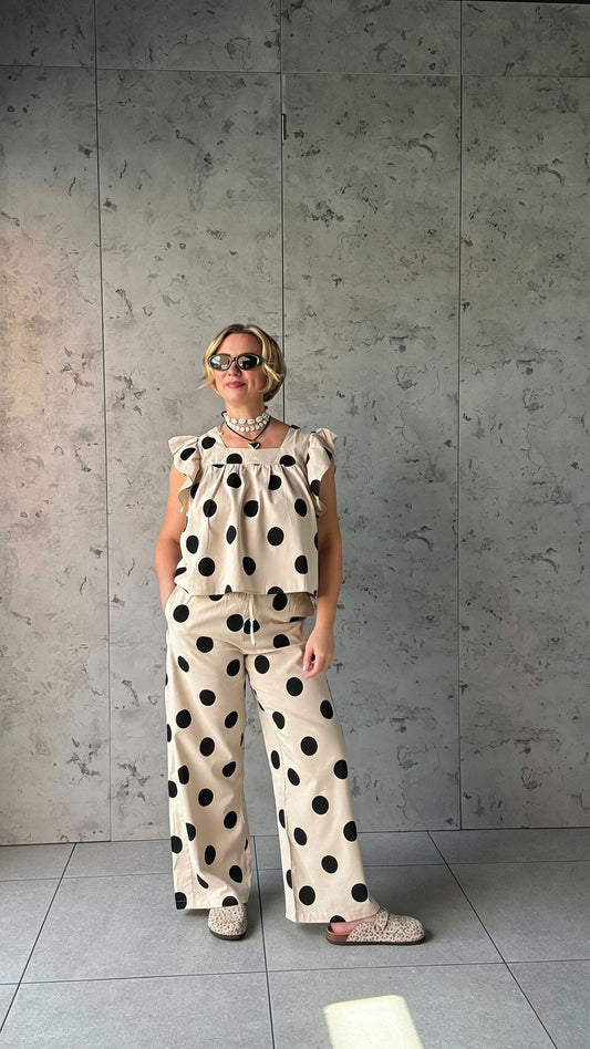 SALE POLKA DOT FRILL TROUSERS