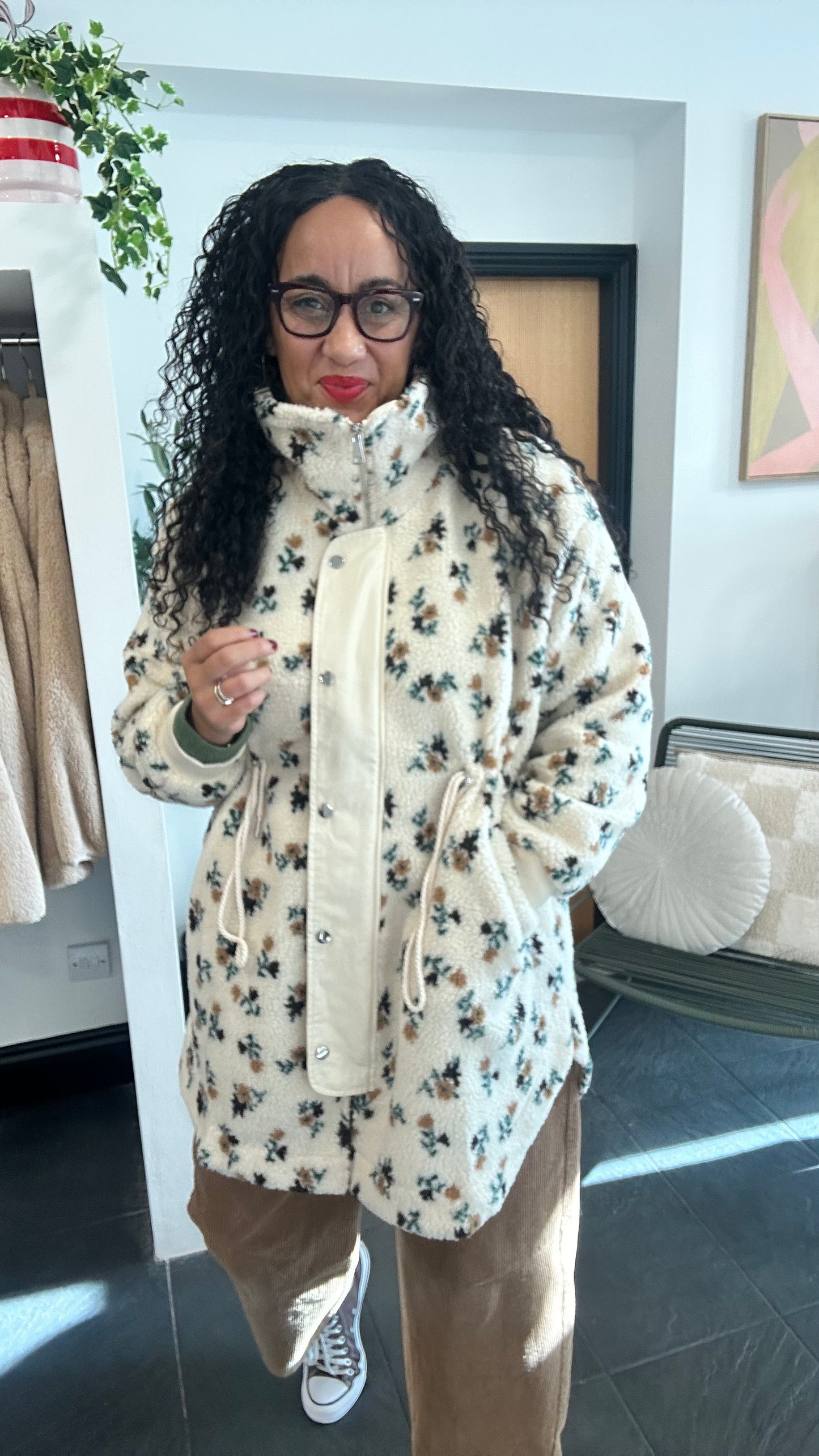 KENDAL TEDDY PARKA FLORAL & CREAM *New