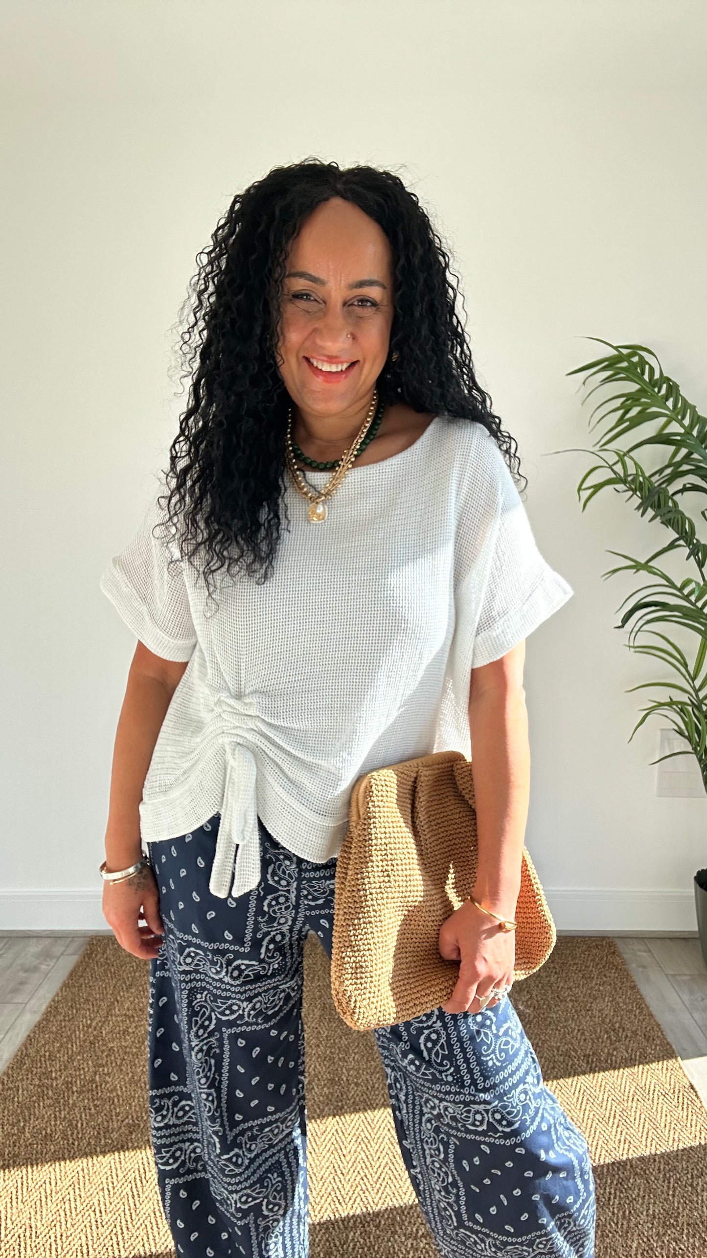DERBY WAFFLE SAMMIE TOPS WHITE *New