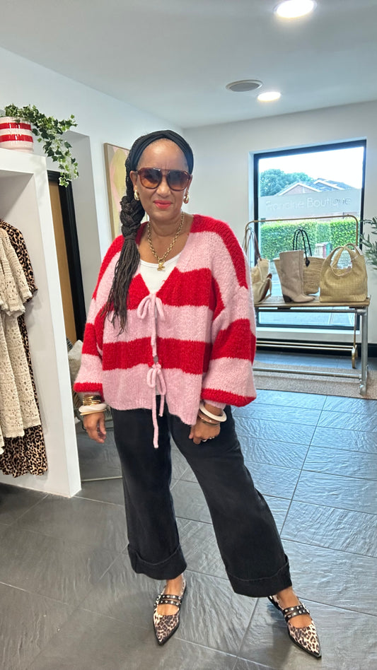 CANDY CARDIGAN PINK & RED *New