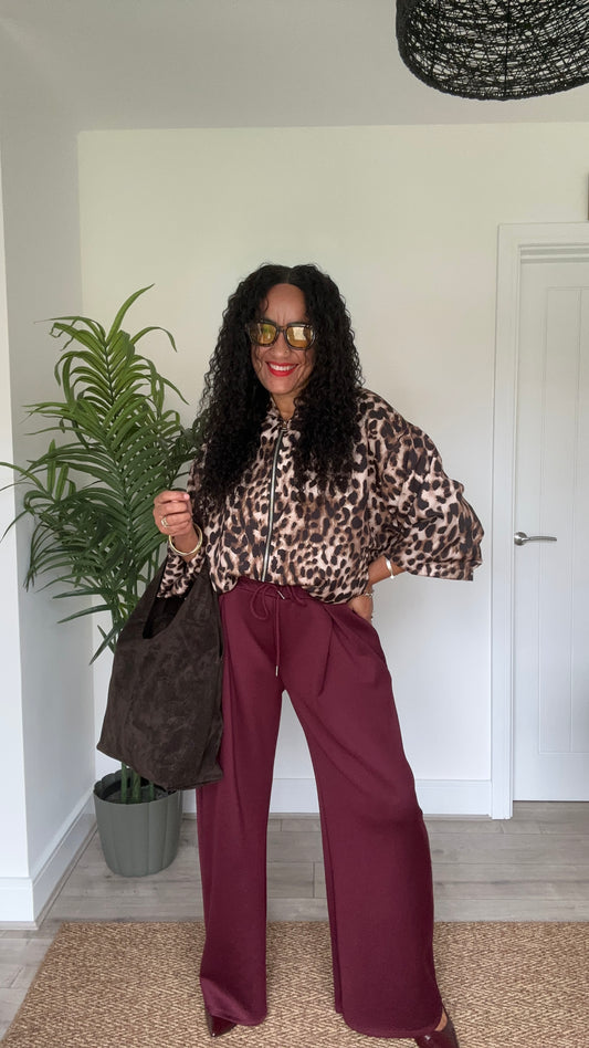 EVERYDAY WIDE LEG JOGGERS MULBERRY *New