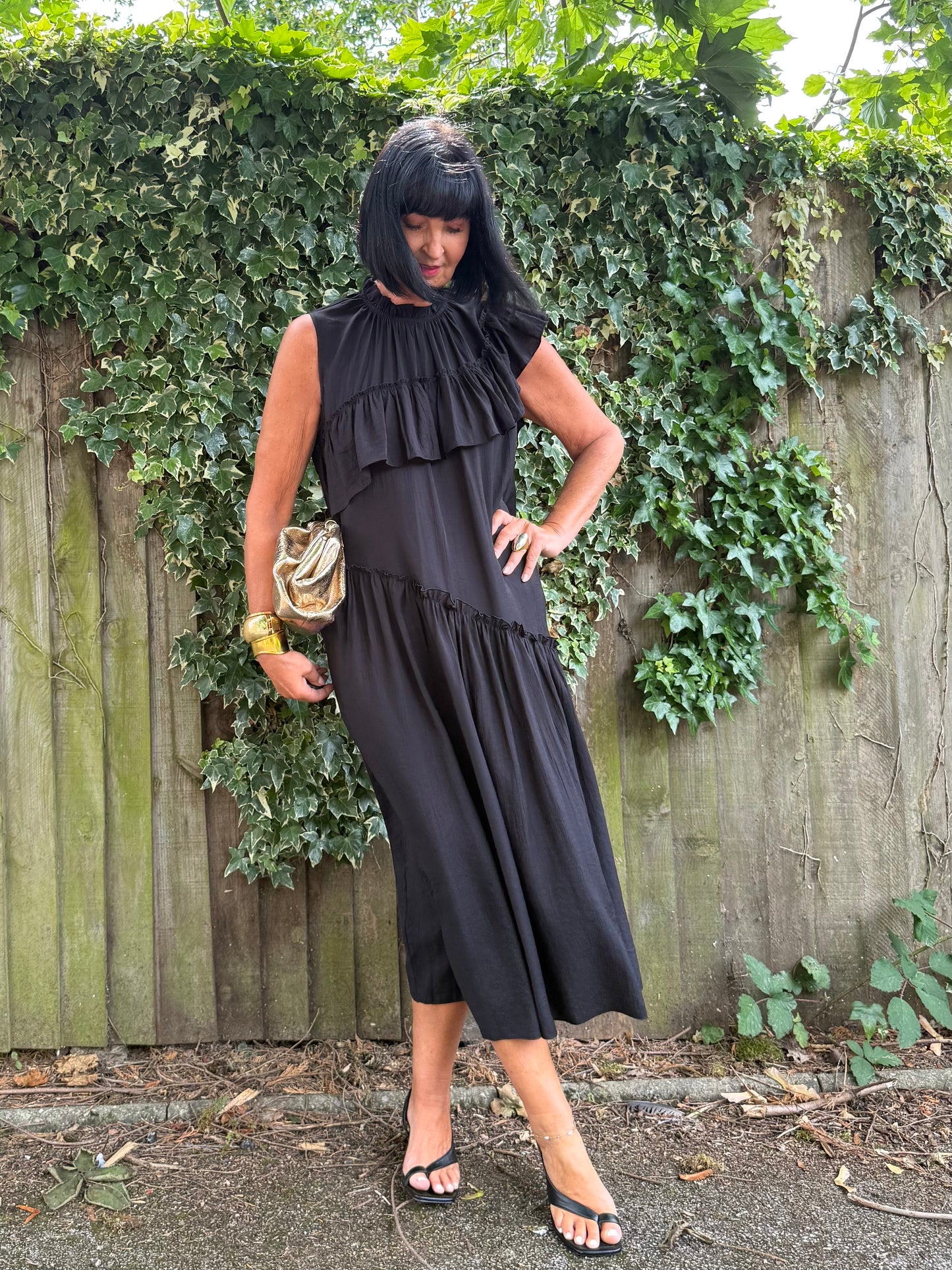 FLOWETRY FRILL MAXI DRESS BLACK *New