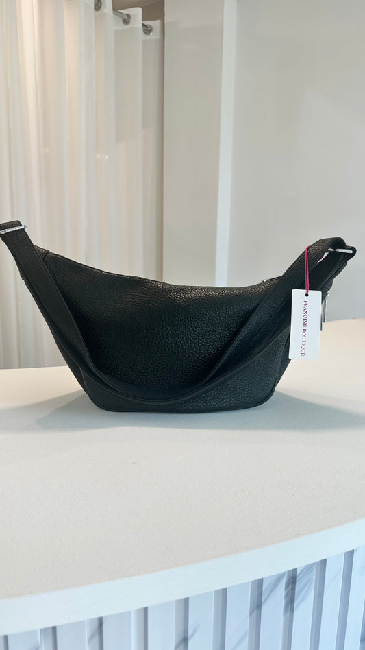 FAUX LEATHER BUM BAG BLACK *New