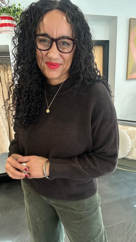 KESWICK ROUND NECK JUMPER BROWN *New