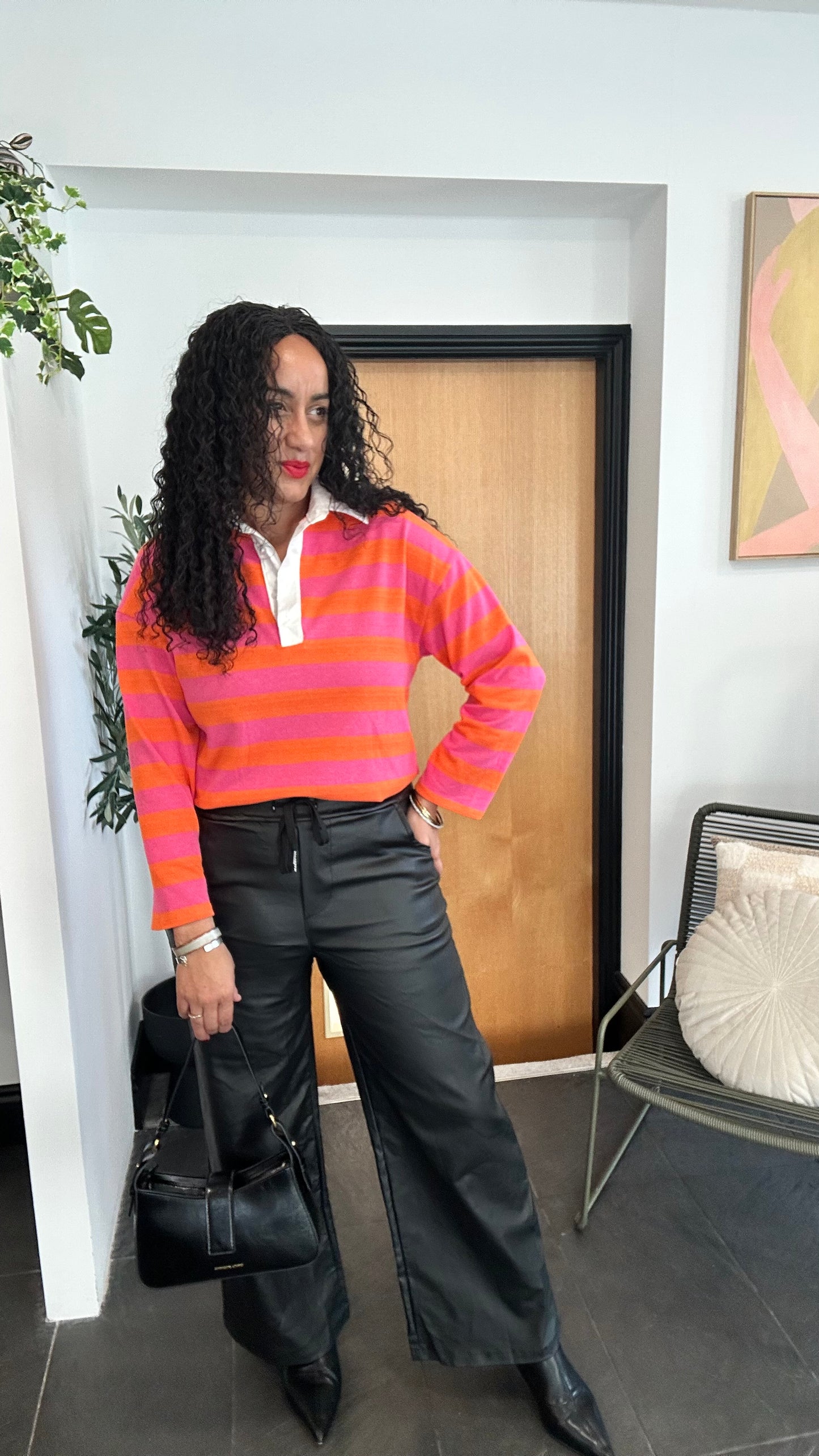 STRIPED RUGBY SHIRT CANDY PINK & ORANGE 🍊 🩷 *New