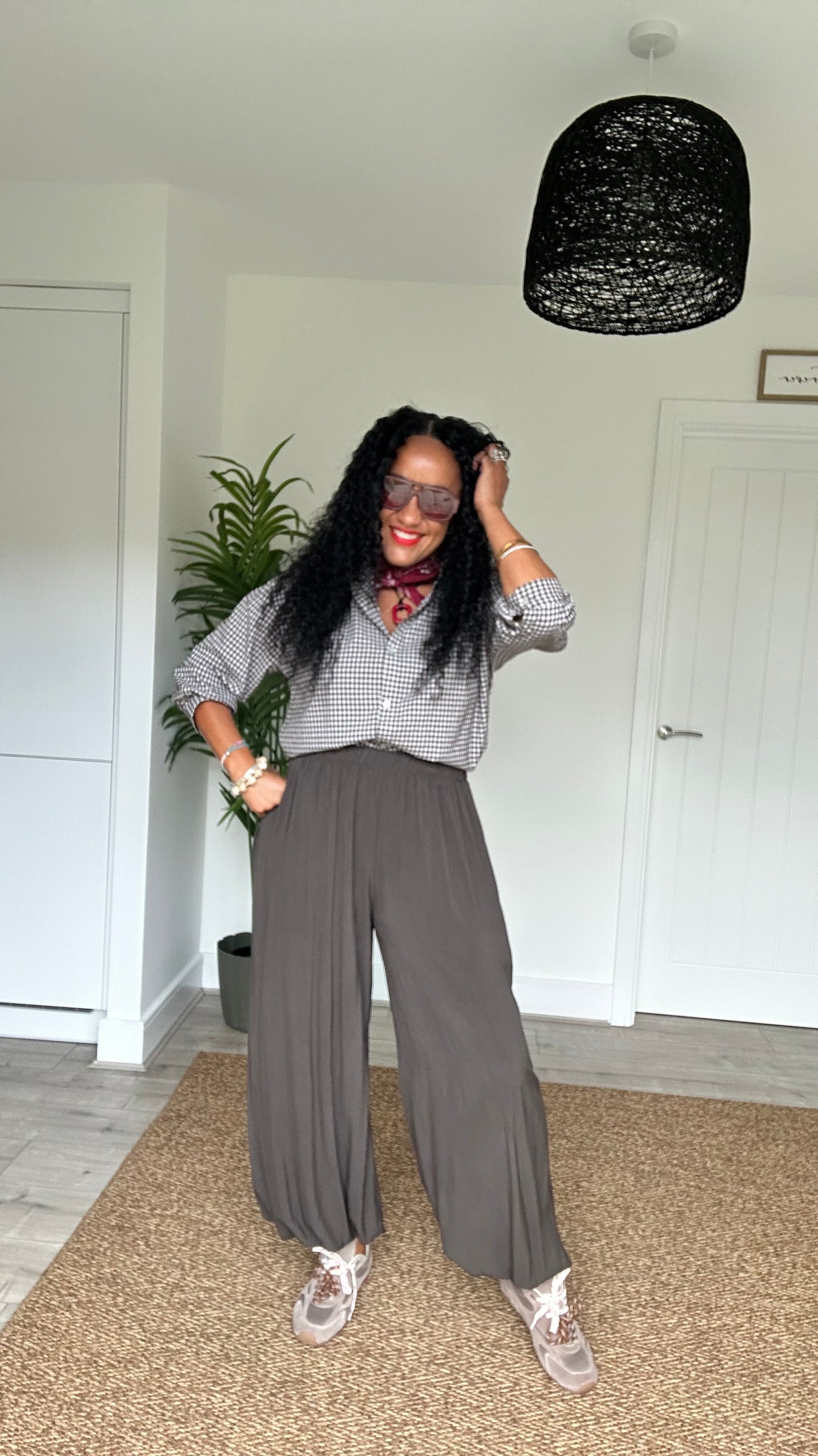 KYNDALL BALLOON TROUSERS BROWN *New
