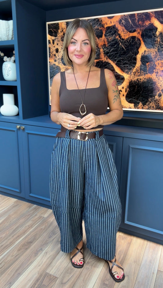 COSIMA STRIPE TROUSER BLUE *New