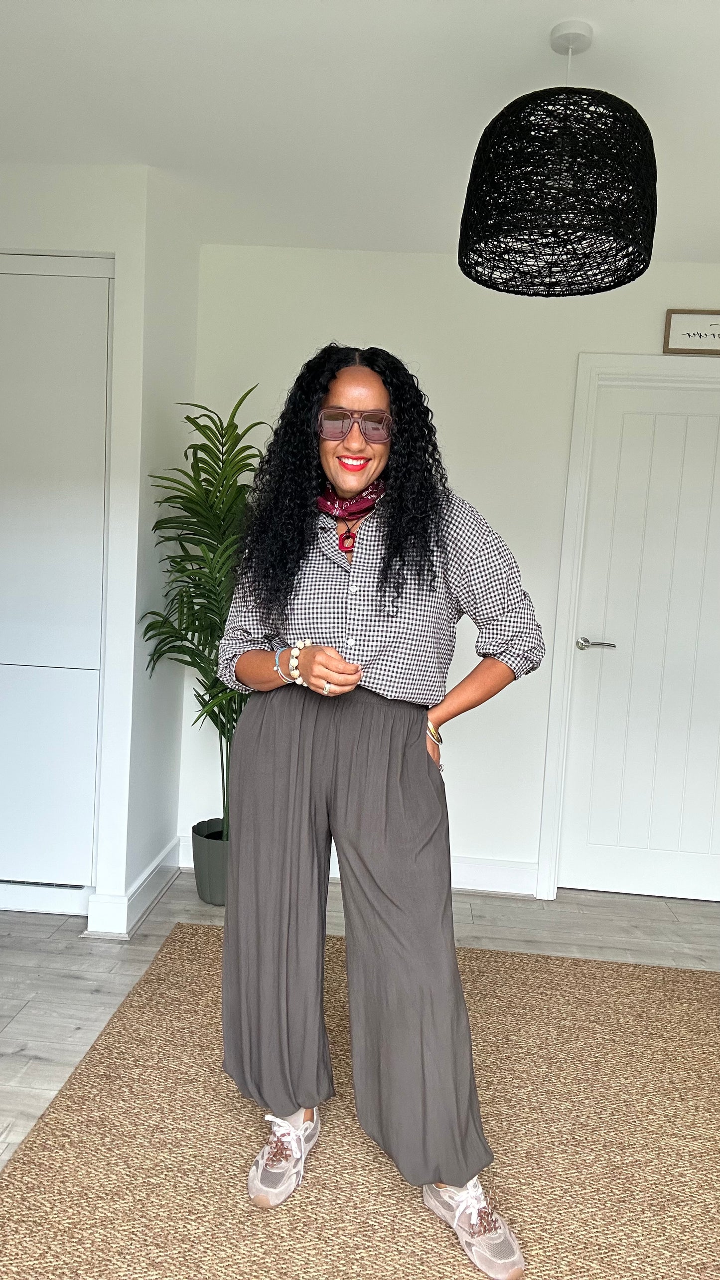 KYNDALL BALLOON TROUSERS BROWN *New