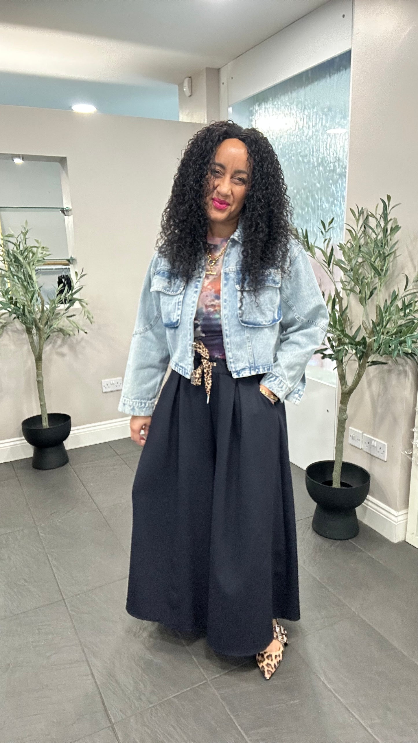 FOXY EXTRA WIDE LEG TROUSERS NAVY