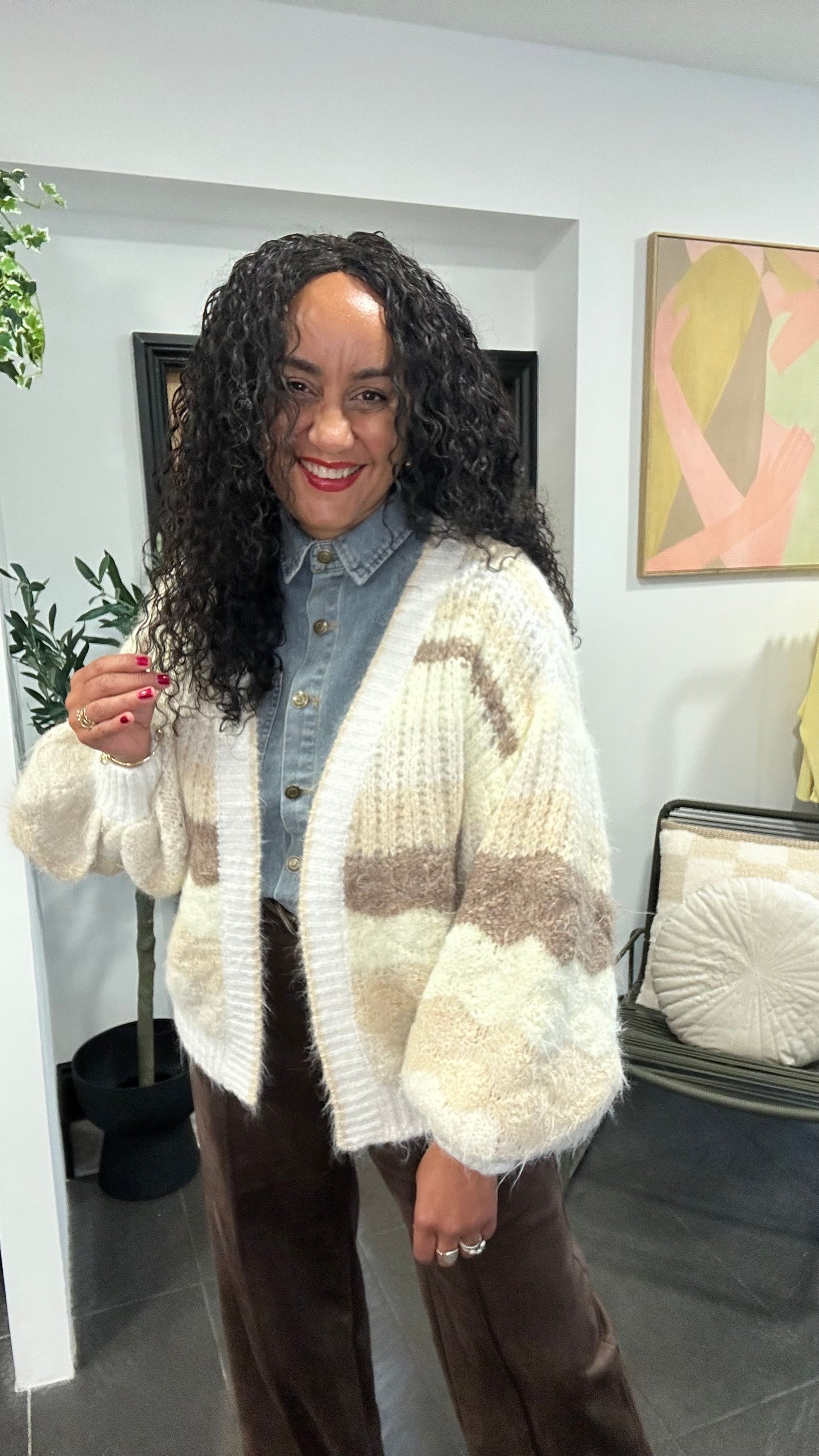 BRI RAINBOW CLOUD CARDIGAN VANILLA LATTE *New